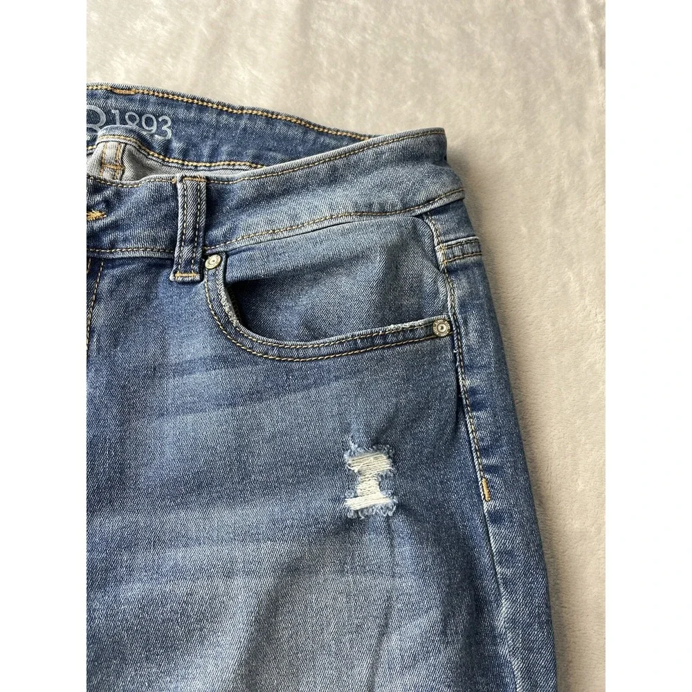 R1893 Women's Denim Bootcut Stretch Distressed Blue Light Wash Jeans Size 10